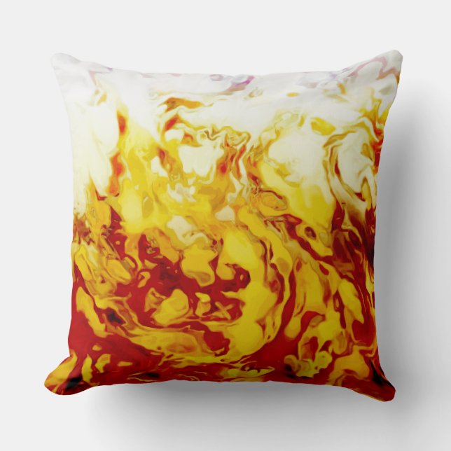 True Flames yellow red orange purple fire Cushion (Front)