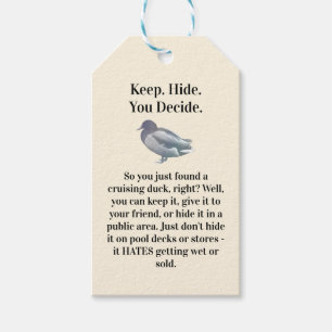 True Frazil '80s Print Ad-Style Crusing Duck Gift Tags
