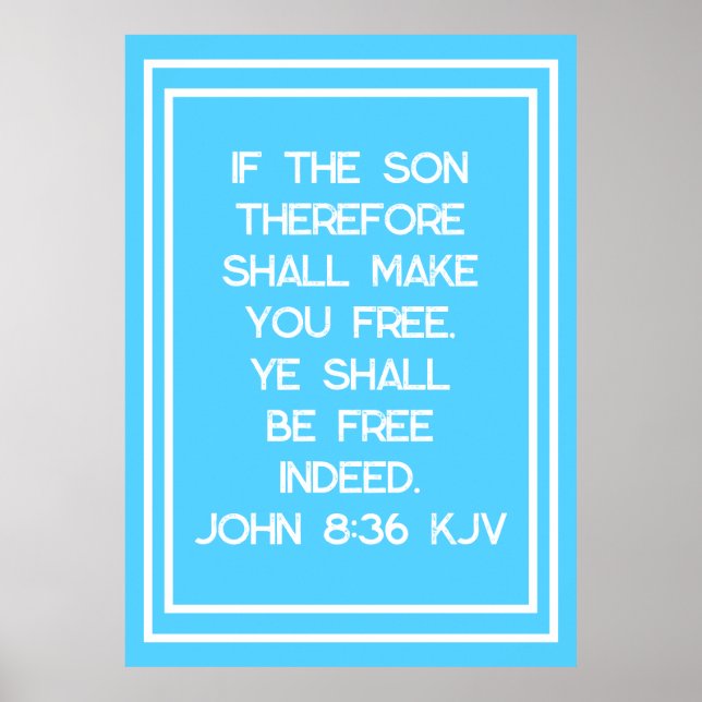 True Freedom in Christ Bible Verse Typography Poster (Front)