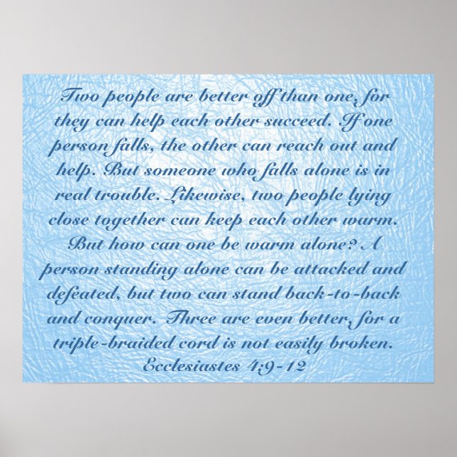 True friend bible verse Ecclesiastes 4:9–12 Poster (Front)