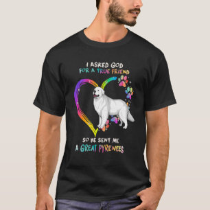 True Friend Great Pyrenees With Heart Tie Dye Dog T-Shirt