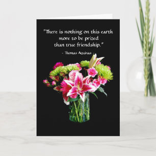 True Friend Happy Birthday, Stargazer Lily Bouquet Card