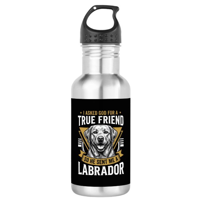 True Friend Labrador Dog 532 Ml Water Bottle (Front)