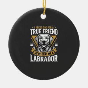 True Friend Labrador Dog Ceramic Tree Decoration
