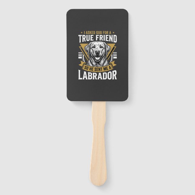 True Friend Labrador Dog Hand Fan (Front)