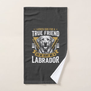 True Friend Labrador Dog Hand Towel