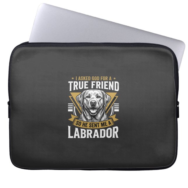 True Friend Labrador Dog Laptop Sleeve (Front)