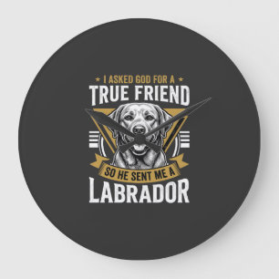 True Friend Labrador Dog Large Clock