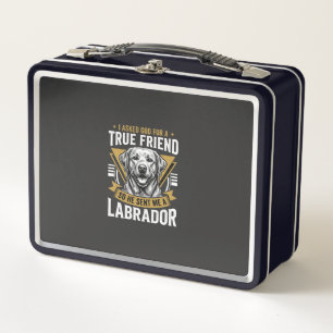 True Friend Labrador Dog Metal Lunch Box