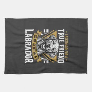 True Friend Labrador Dog Tea Towel