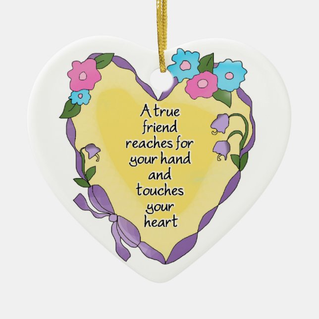 True Friend Personalised Keepsake Heart Ornament (Front)