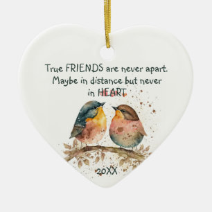 True friends are never apart, maybe in distance ceramic tree decoration