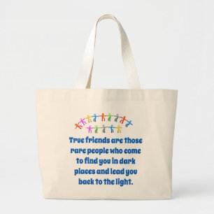 True Friends Are Those Rare People - Friendship Qu Large Tote Bag