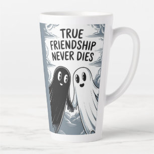 True Friendship Never Dies Ghosts Holding Hands Latte Mug