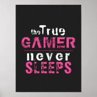 True Gamer Never Sleeps Pink Girl Gamer  
