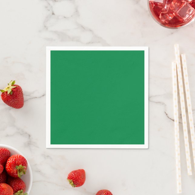 True Green, bright solid colour Napkin (Insitu)