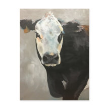 True Grit Cow Post Card