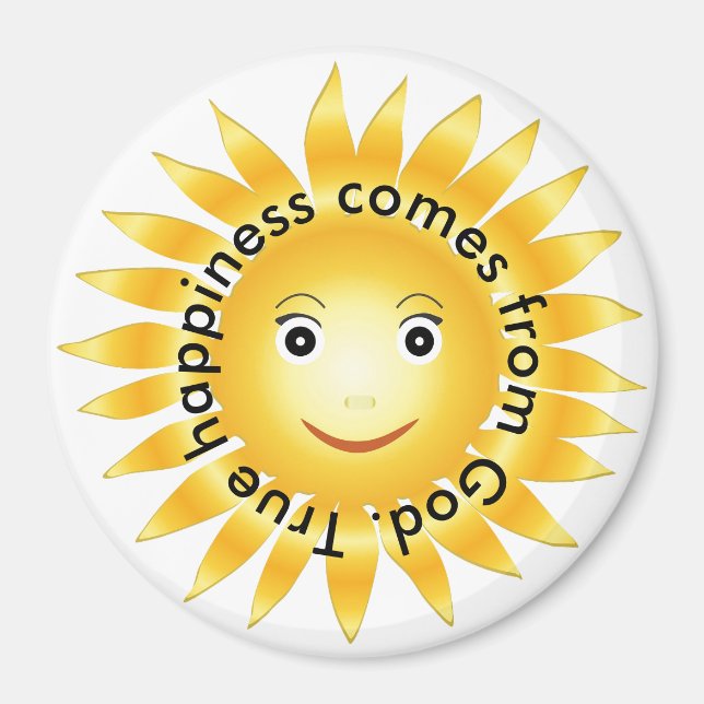 True Happiness Comes From God Magnet (Front)
