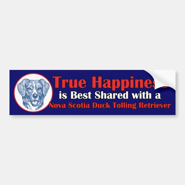 True Happiness Nova Scotia Duck Tolling Retriever Bumper Sticker (Front)