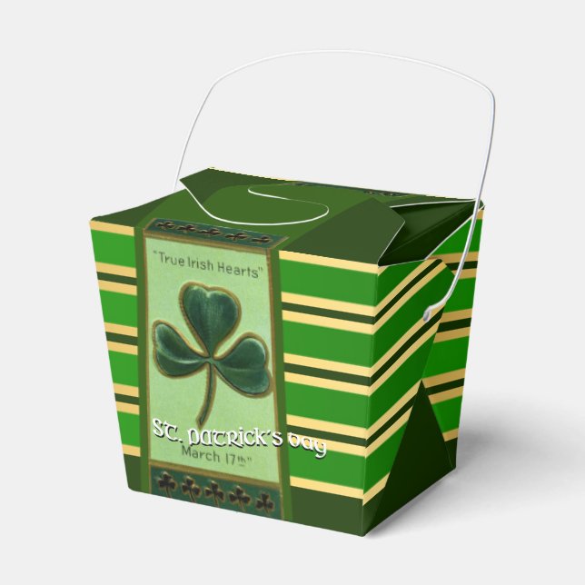 True Irish Heart St Patrick's Day TOFB Favour Box (Front Side)