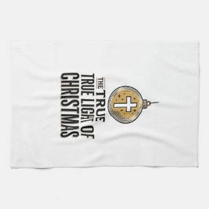 True Light of Christmas Vintage Christian Ornament Tea Towel