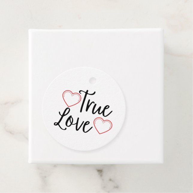True Love Black Valentine's Favour Tags (In Situ)