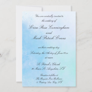 "True Love Blue" Wedding Invitation