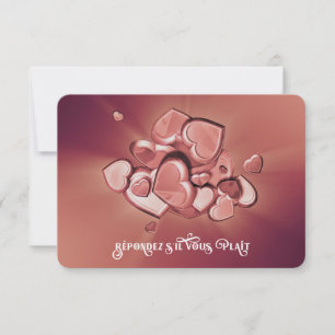 True Love Bursting Hearts RSVP Card
