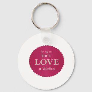 True Love Button Key Ring