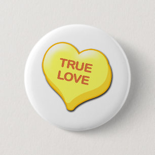 True Love Candy Heart 6 Cm Round Badge
