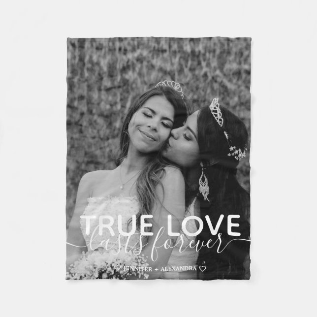 True Love Couple Photo Fleece Blanket (Front)