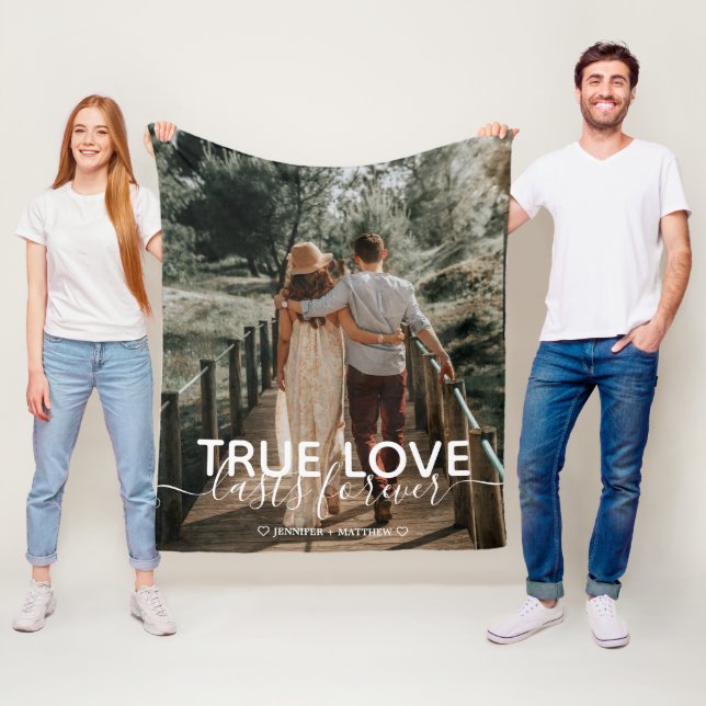 True Love Couple Photo Fleece Blanket (In Situ)