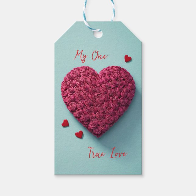 True Love Flower Heart - Gift Tags (Front)