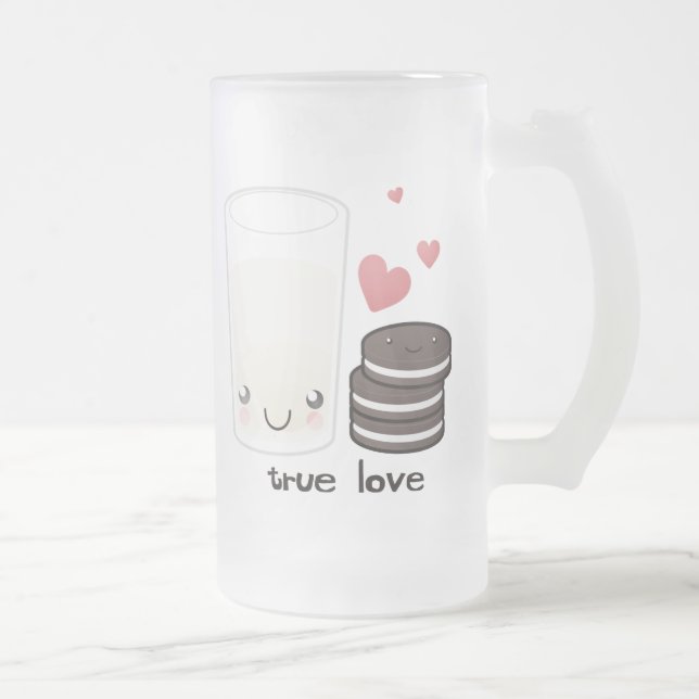 True Love Frosted Glass Beer Mug (Right)