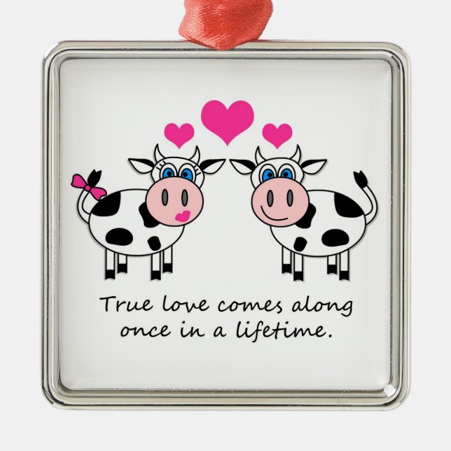 True Love Happy Cows Ornament (Front)