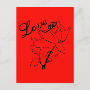 True Love Heart Roses Valentine's Day Sweetest Holiday Postcard