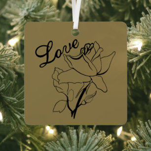 True Love Heart Roses Valentine's Day Sweetest Metal Tree Decoration