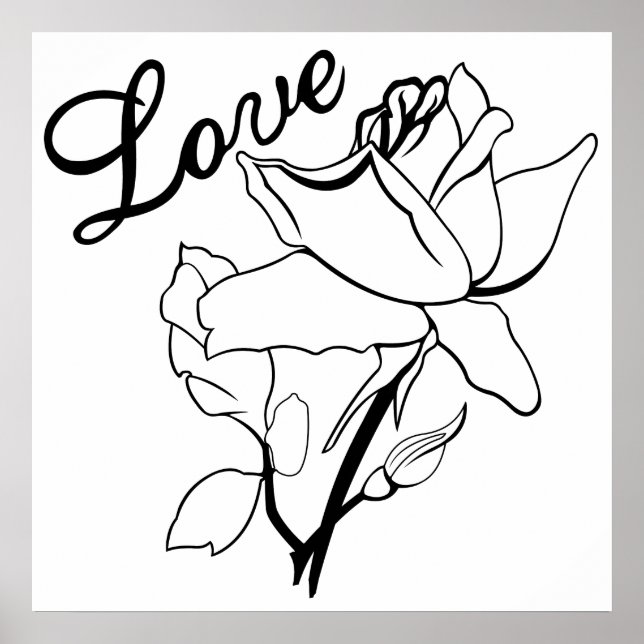 True Love Heart Roses Valentine's Day Sweetest Poster (Front)