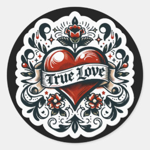 True Love Heart Tattoo Sticker Wedding Engagement 