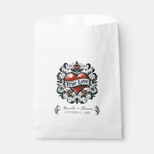 True Love Heart Tattoo Sticker Wedding  Favour Bags