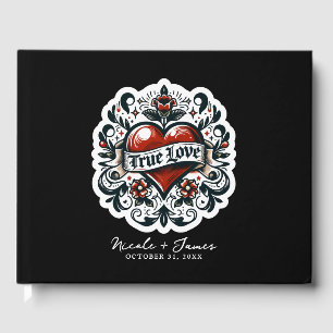 True Love Heart Tattoo Sticker Wedding Guest Book