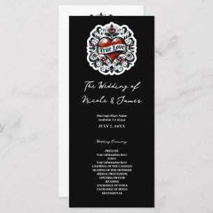 True Love Heart Tattoo Sticker Wedding Program Programme
