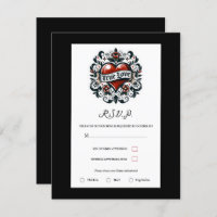 True Love Heart Tattoo Sticker Wedding RSVP