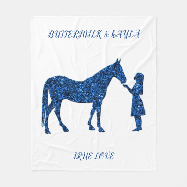 "TRUE LOVE" HORSE BLANKET WITH PERSONALIZED NAME. (Front)