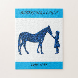 "TRUE LOVE" HORSE PUZZLE WITH PERSONALIZED NAME.