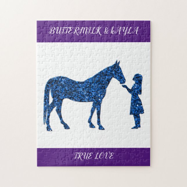 "TRUE LOVE" HORSE PUZZLE WITH PERSONALIZED NAME. (Vertical)