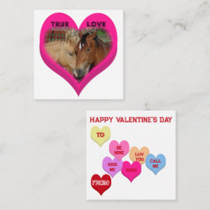 True Love Horses Conversation Hearts Valentine's Card