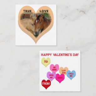 True Love Horses Conversation Hearts Valentine's Card