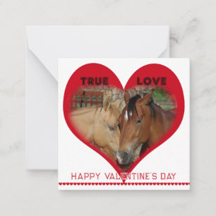 True Love Horses in Red Heart Valentine's Day Card