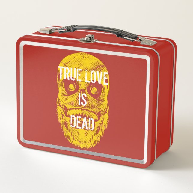 True Love Is Dead, Big Yellow Bearded Skull Metal Lunch Box (Front)